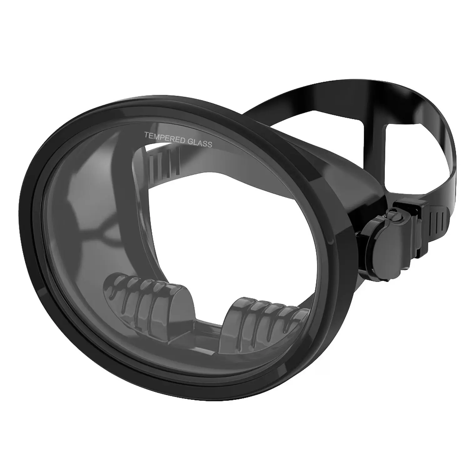 Oval Diving Mask, Retro-Style Sport Panoramic Wide-View Scuba Goggles, Tempered Glass Lens, Adult Diving Gear, Waterproof Design