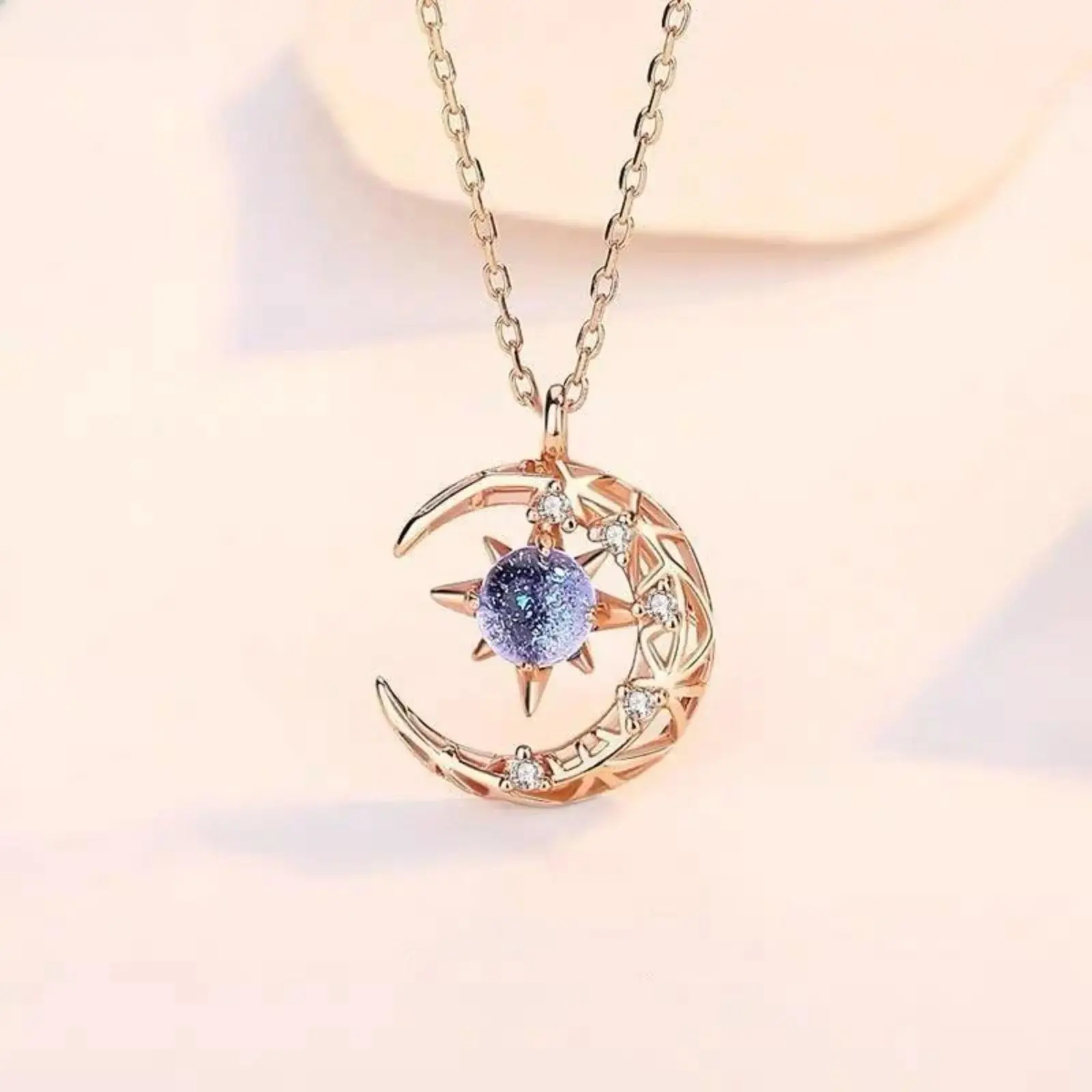 Women’s Star-Moon Rhinestone Necklace – Exquisite Moonlight Stone Collar Chain, Elegant Jewelry for Weddings, Parties & Special Occasions, Fashion Accessory Gift for Women