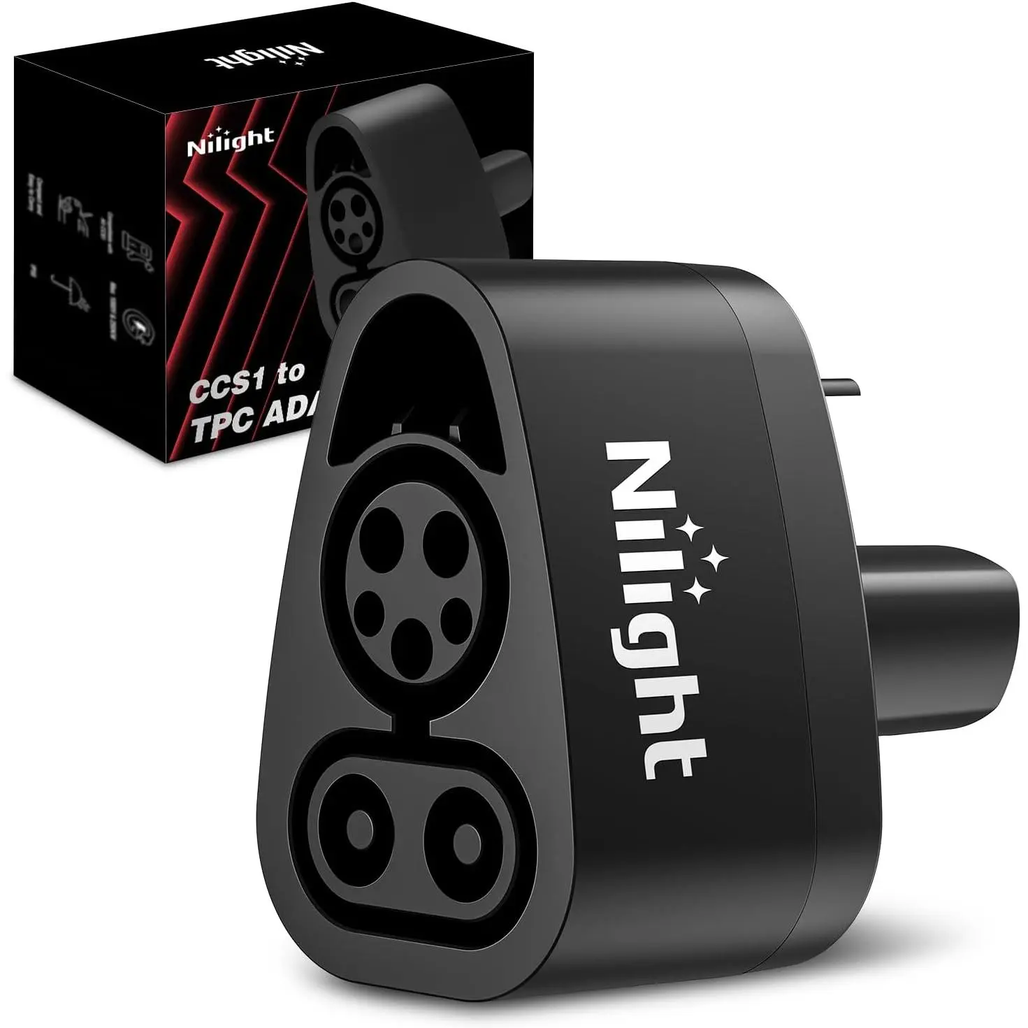 Nilight CCS1 to Tesla Fast Charging Adapter, 80A 250V AC, Compatible with Tesla Model 3, Y, S, X, Works with Level 3 CCS Plug Stations, Fastcharging, Stable, Compact, Plug-In