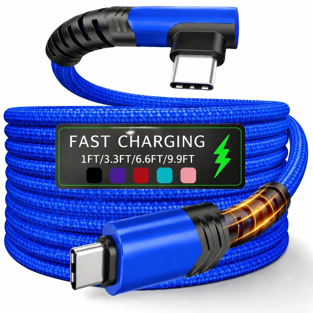 100w PD Super Fast Charging Type C to Type C Data Cable, High-Speed USB-C to USB-A Charging Cable, Durable Braided Design, Charger Cable, Compatible with iPhone 17, Macbook, iPad, Xiaomi