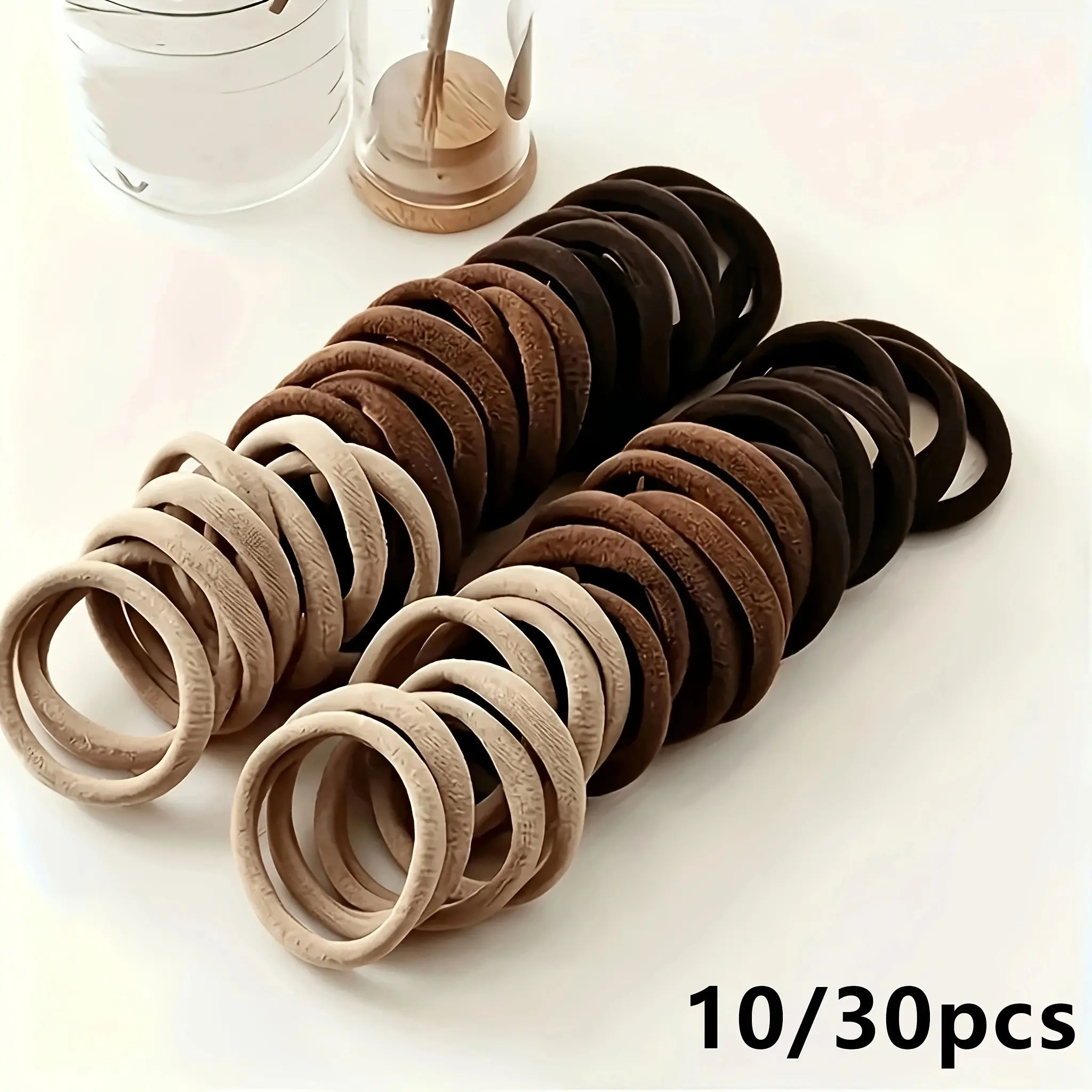 Black Elastic Hair Ties, Seamless No-Crease Soft Ponytail Holders for Women and Girls, No Damage Long-Lasting Hair Bands for Thick and Thin Hair, Elastic Hair Accessory for Yoga and Workout, Hair Styling Accessories