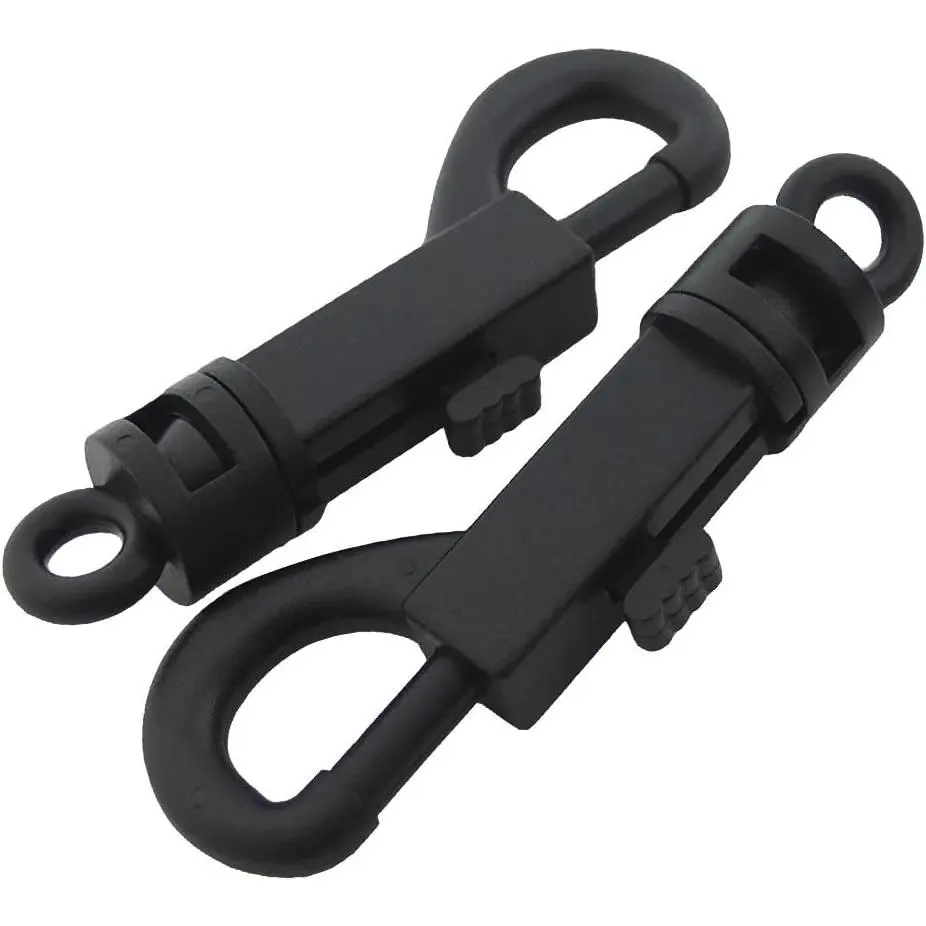 20 count - Plastic SWIVEL CLIP SNAP Hook TRIGGER  Key Buckle 3" 75mm (Black)