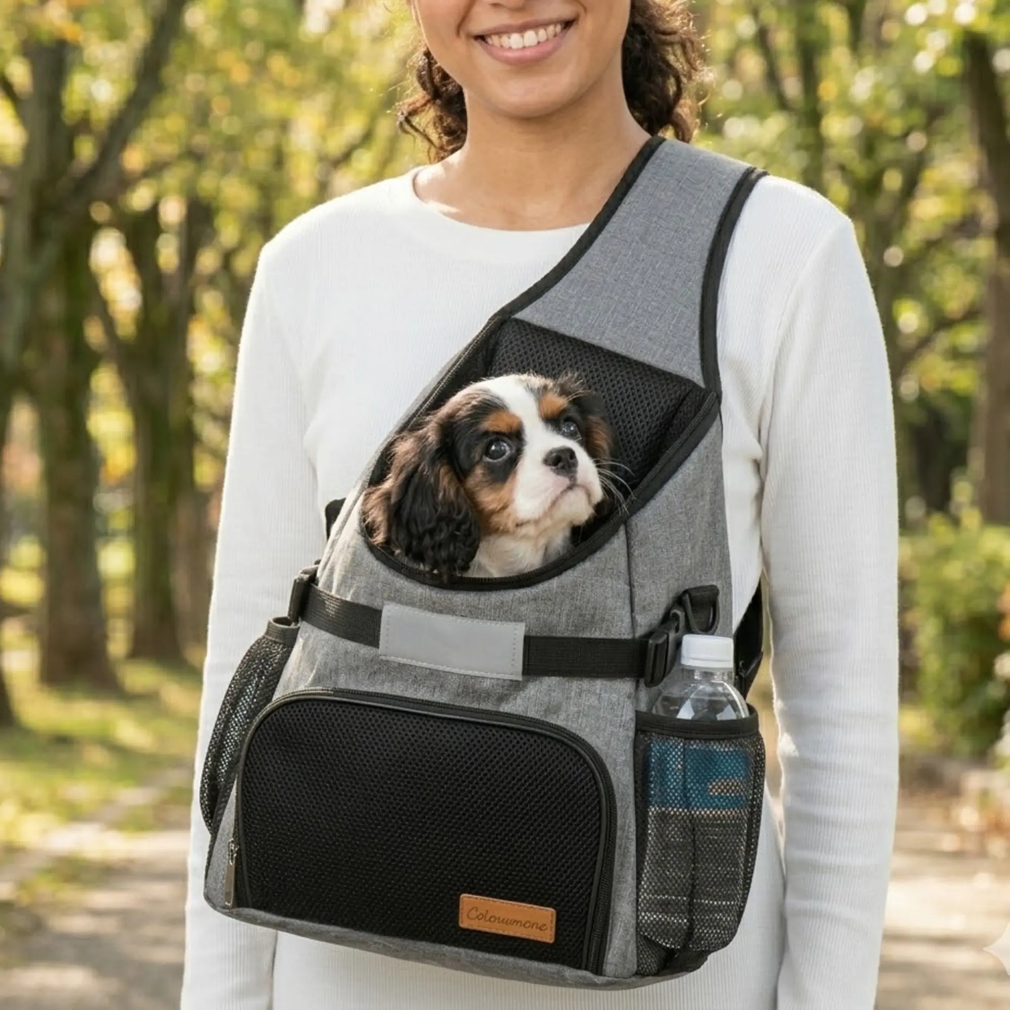 New Pet Backpack for Outdoor Use, Breathable Crossbody Dog Bag, Chest Strap Pet Carrier, Stylish Single Shoulder Design, Puppy Carrier