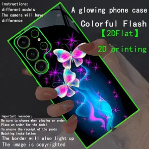 New Glowing Phone Case for Galaxy S26 Ultra to A15 5g, Colorful Luminous Smart LED Protective Cover, Unique Design for Daily Use