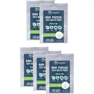 Clear Emergency Rain Ponchos Adults, Thicker, 100% Waterproof Emergency Camping Rain Poncho, Amusement Parks, Hikes