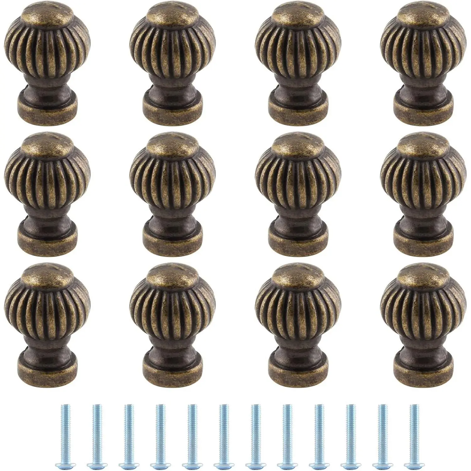 12 count Mini  Lantern Knobs 0.55" Dia Mini Knobs, 14mm x 19mm | Mini Knobs for  Box  Case, Antique Bronze Cabinet Knobs Pulls, Small Drawer Knobs