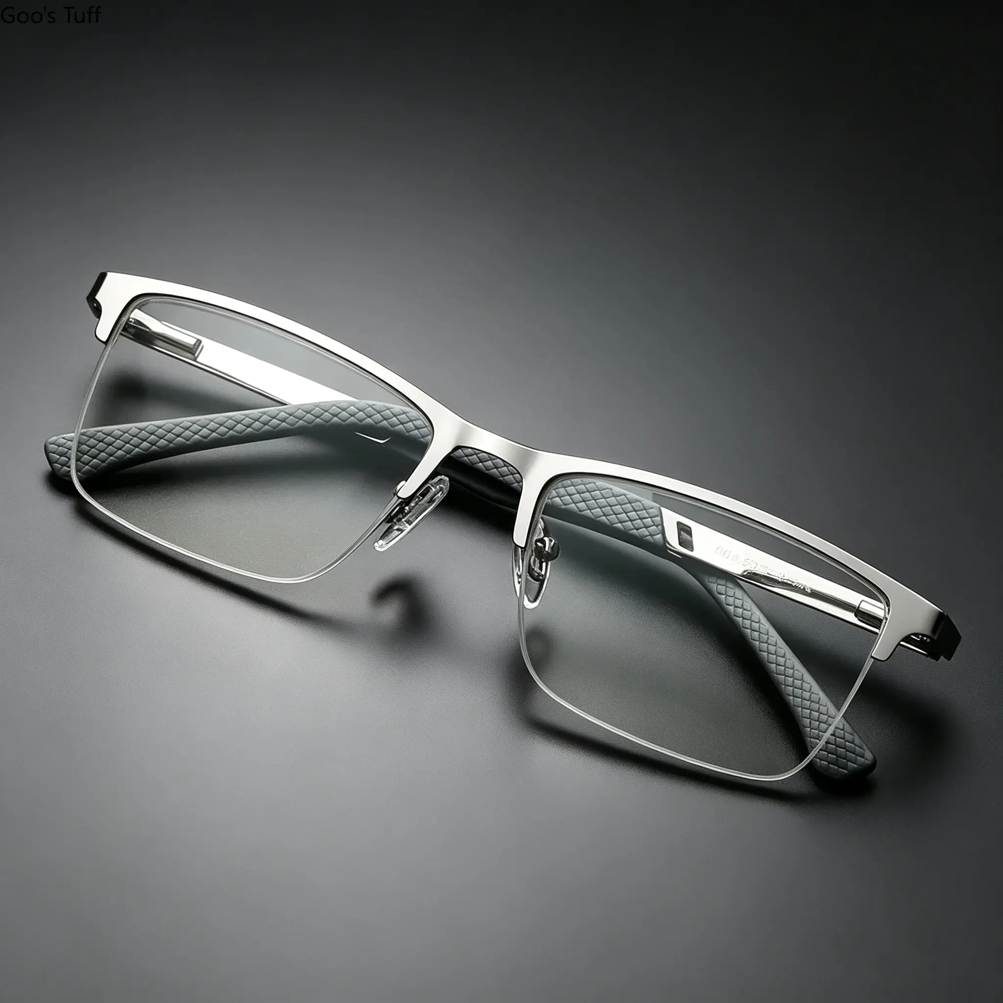Men's Presbyopia Glasses - Trendy Half-Frame Business Look Eyewear with Flexible Rubber Frame, Anti-Blue Light Fatigue-Reducing Lenses, +1.0 to +4.0 Diopters, Suitable for Workplace & Daily Wear, Reduces Fatigue