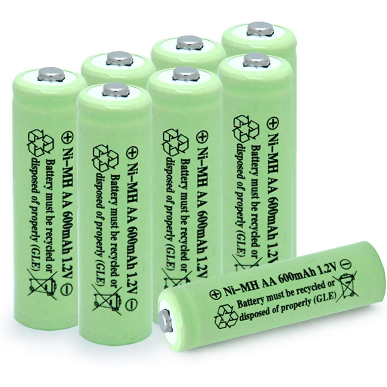 Ni-MH 600mAh 1.2V Rechargable Solar Light Batteries for Outdoor Solar Lamps Garden Lights Remotes Mice(8Pcs)