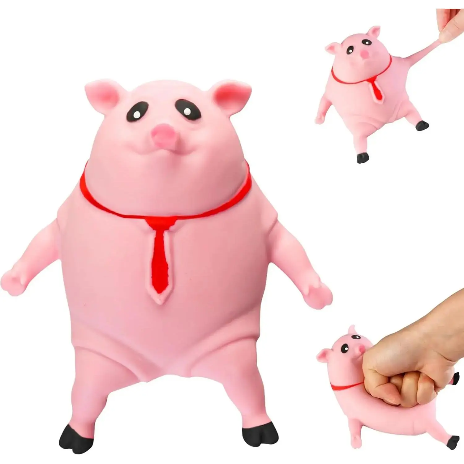 Stretchy Pink Pig Stress Relief Fidget Toy - Soft Latex High-Elastic Decompression Doll, Funny Animal Squishy for Party Favors & Home Relaxation