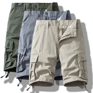 Veiskor SummerVibes Men's large-size summer cargo shorts with loose fit, mid-length, and multiple pockets for casual wear Fabric Menswear Pants Cotton Hem Trouser Zipper pants men,summerwins