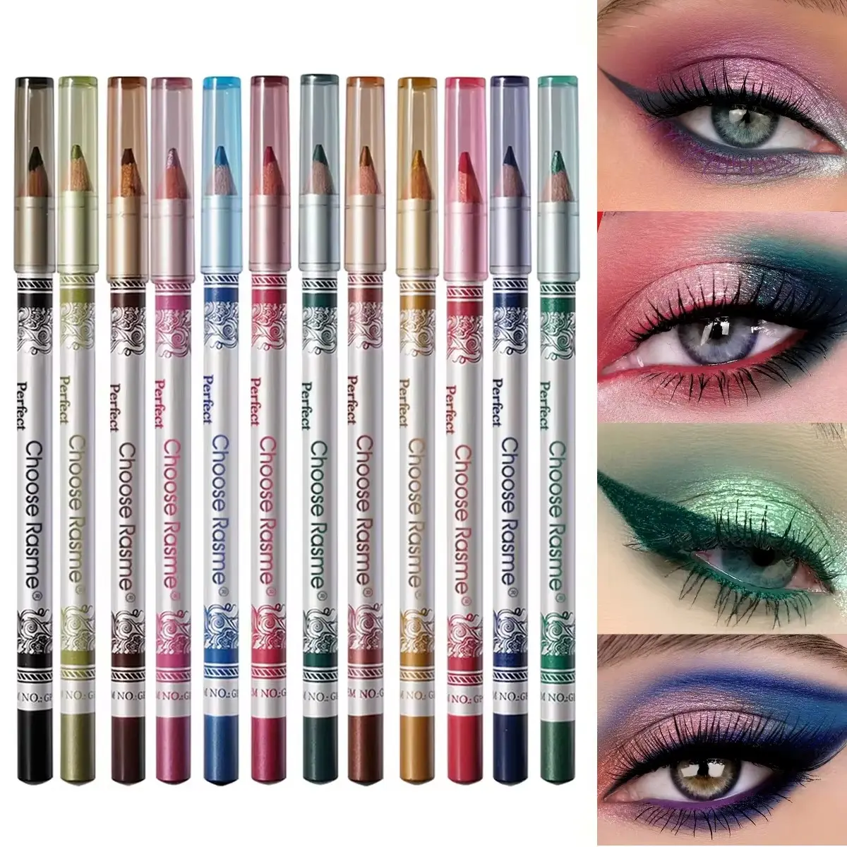 12 Colors Eyeliner & Lip Pencil (12pcs/set), Long Lasting Eyeliner Pencil, Eye Makeup Tool for Women & Girls, Cosmetic