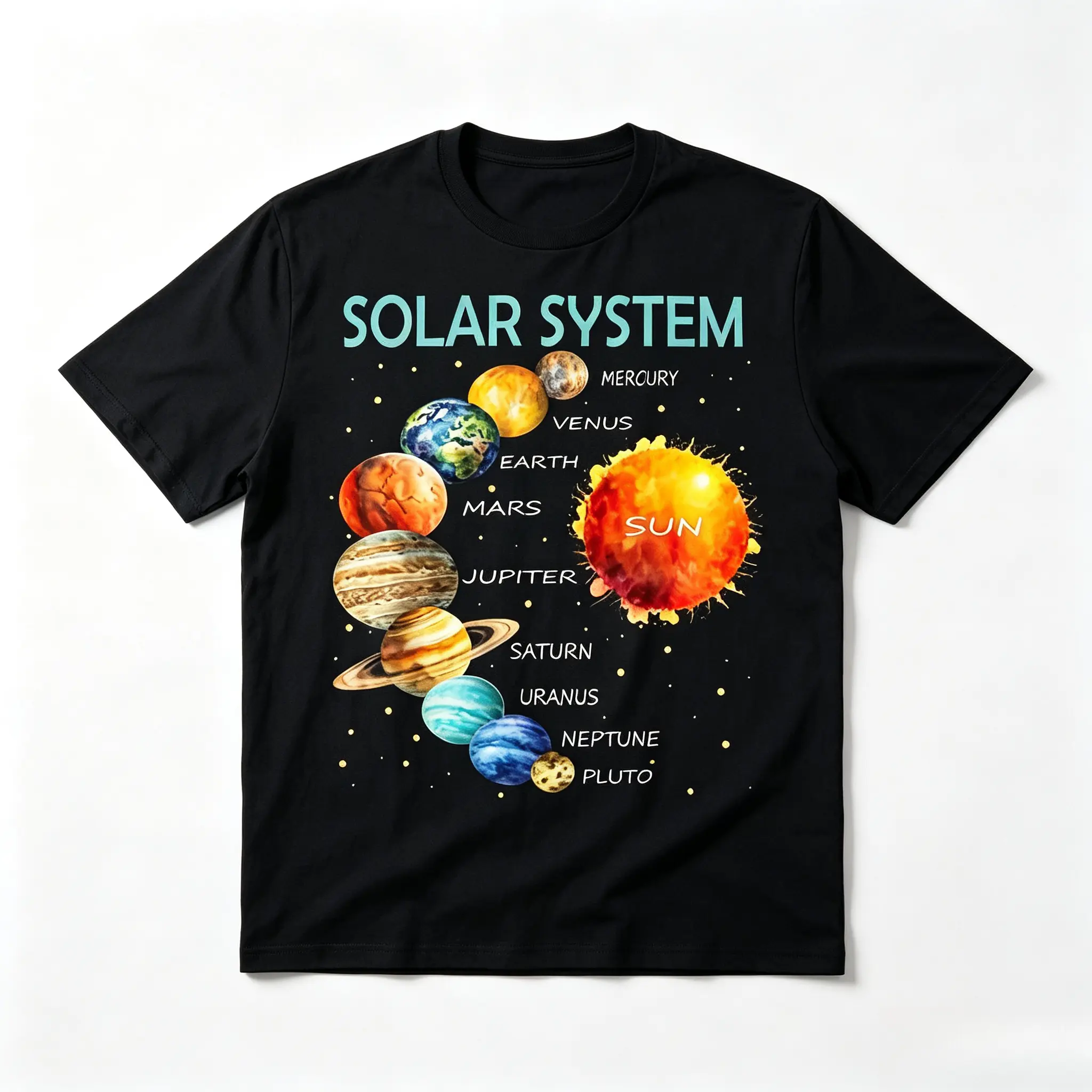 Solar System Planet Graphic Oversized Cotton T-Shirt, Cute Fashion Outfit, Perfect Holiday Gift For Him Her, Best Present For Family Friends Lover