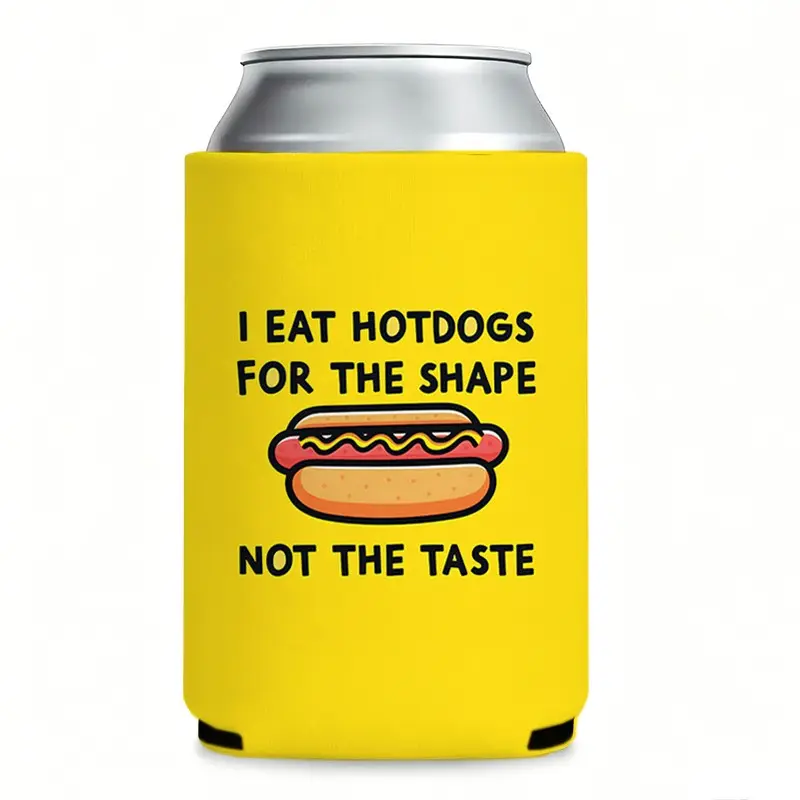 Hotdog Shape Can Cooler, Thermo Insulated Koozie, Funny Party Favors & Gag Gifts, Summer Grilling Drinkware Ideal for Party Events