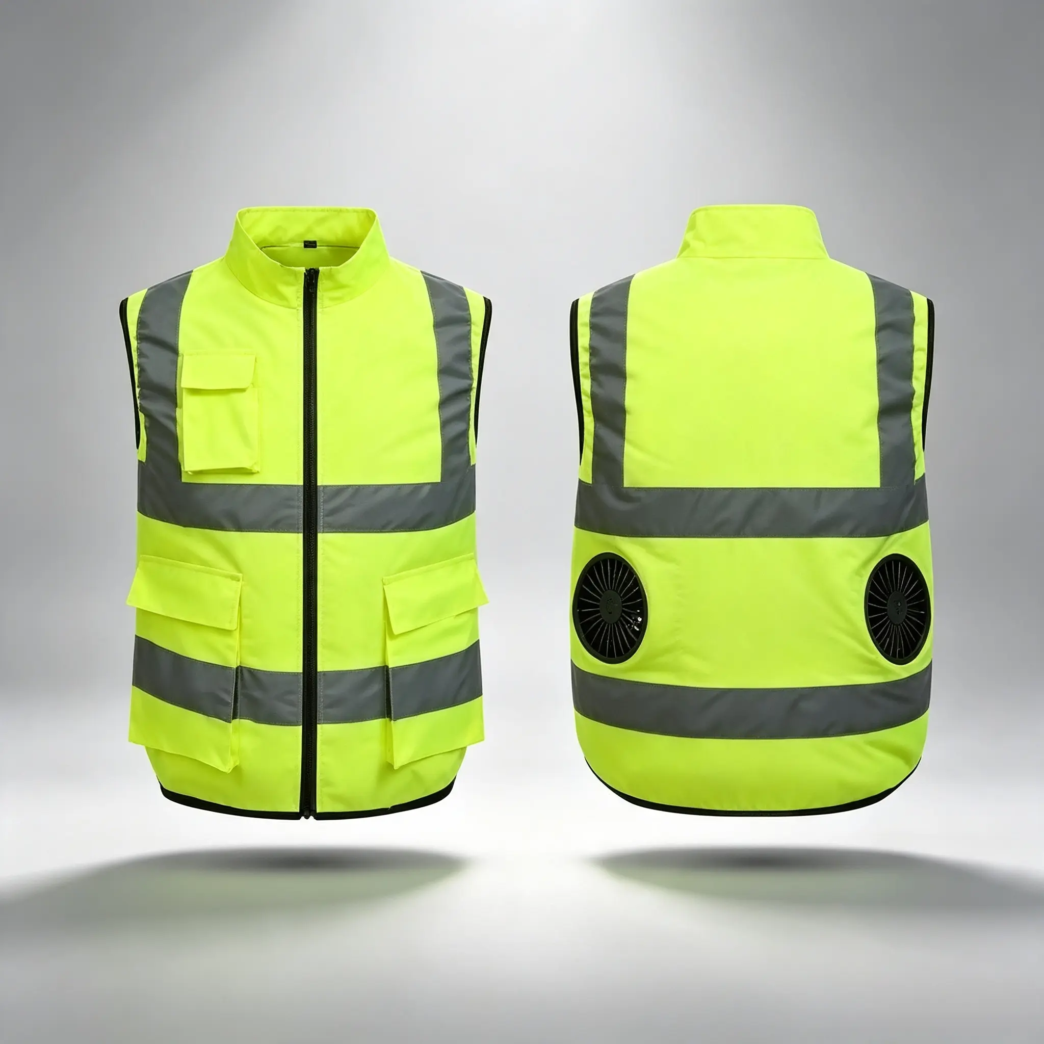 Cooling Outdoor Work Vest For Men With Fan, Reflective Strips, Sleeveless Cooling Vest, Air-Conditioned Clothing