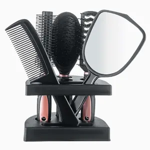 Daily Use Mirror Comb Set, 4-Piece Hair Brush Set, Home Styling Combs for Men and Women, Essential Grooming Tools