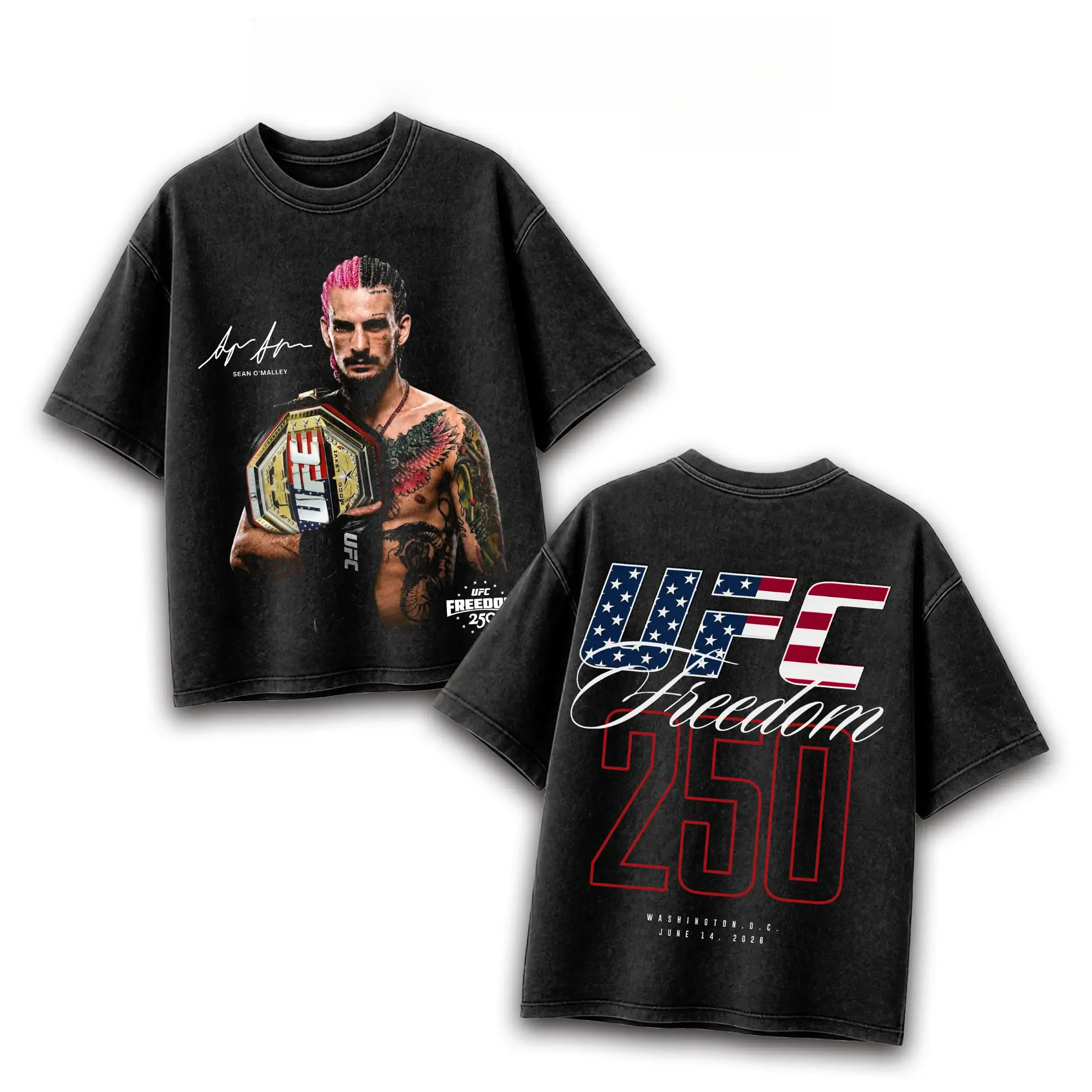 FIGHTRELIC UFC 250 Years Freedom Sean O'Malley Years Men's Shirt, UFC Fighters Tshirt MMA Fan, UFC MMA Shirt, UFC Champions Sports Shirt wash, Gift for Him Gift For Her, Made In USA. viral tiktok distressed tee casual summer