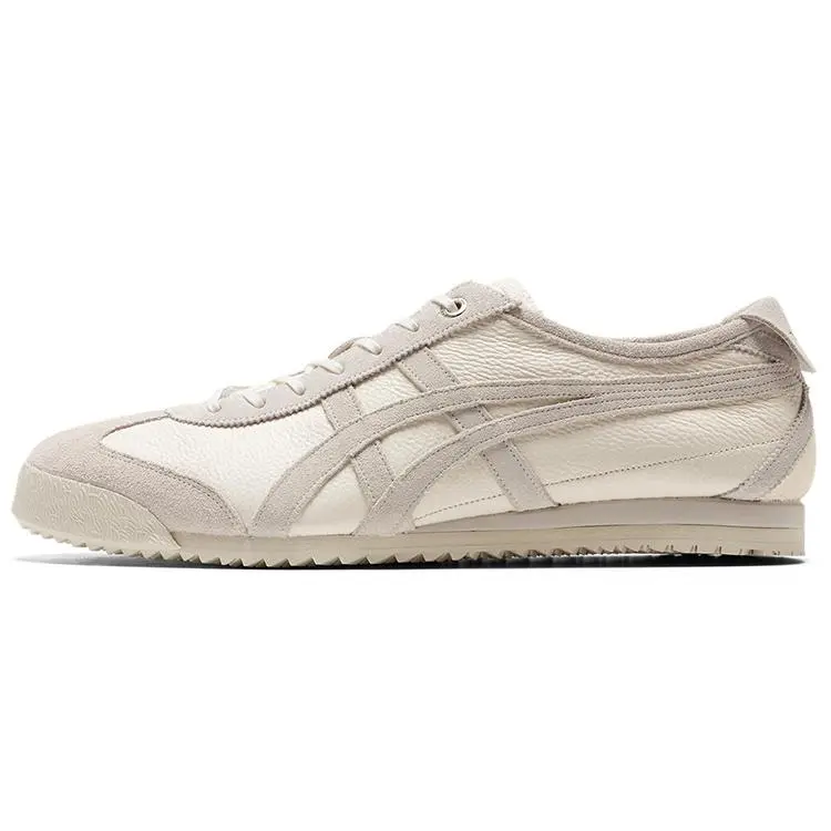 Onitsuka Tiger Mexico 66 SD VIN Retro Durable Low-Top Casual Running Shoes for Men and Women in Cream White Verifiable, with credentials and supporting global authentication
