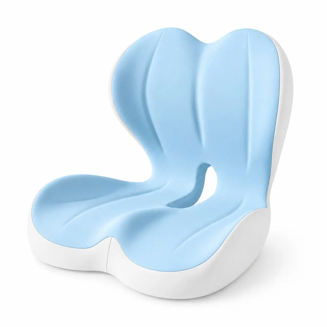 Ergonomic Posture Correction Cushion, Office Slow Recovery Memory Foam Seat Pad with Back Support, Washable Polyester Cover, Non-Slip Base