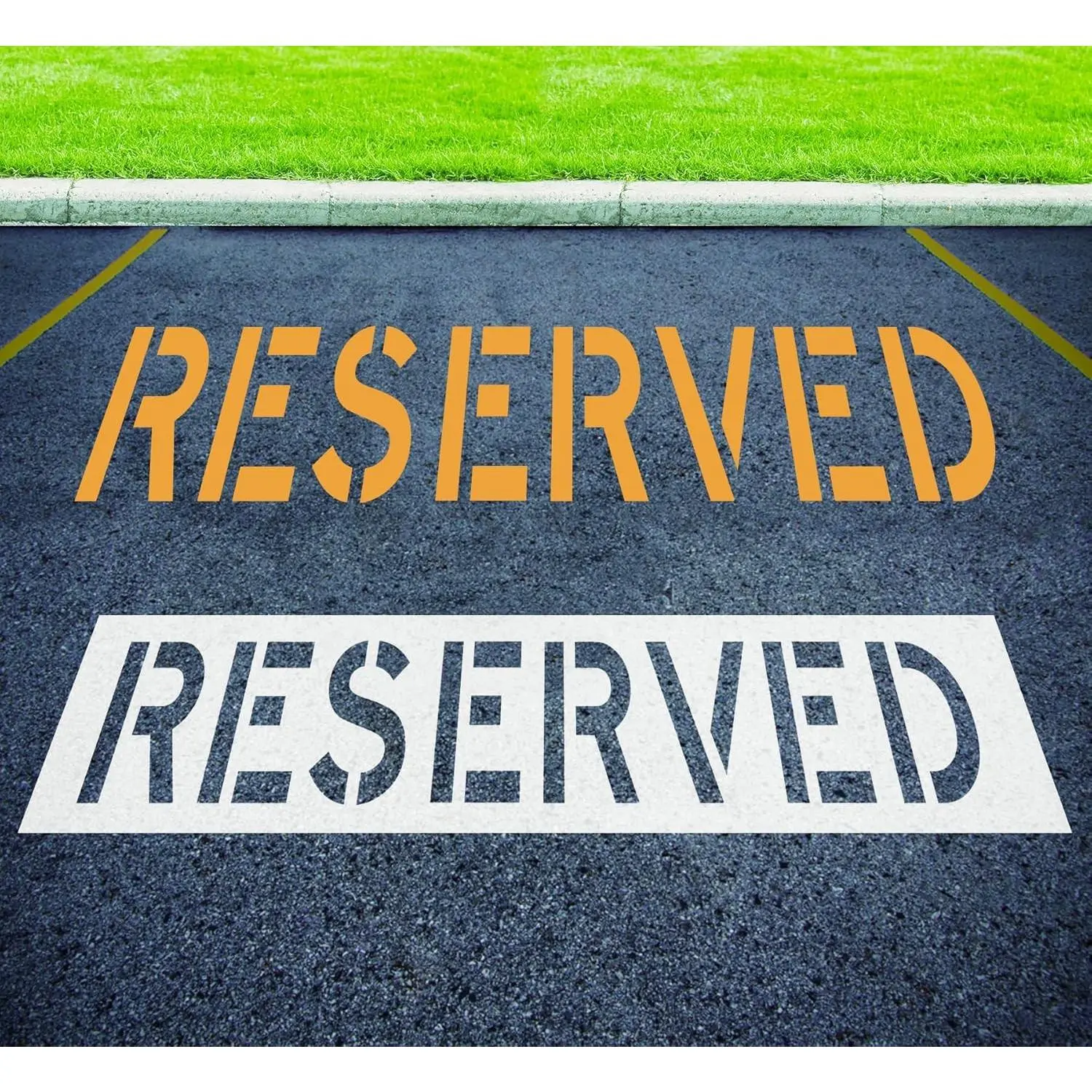 12" Foldable Silicone Reusable Letter Stencil - Parking Lots Line Painting, Pavement, Asphalt & Concrete Marking Template