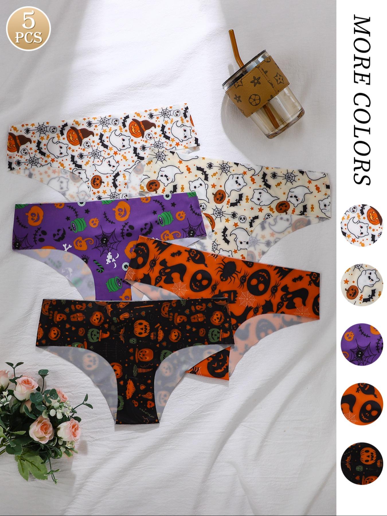 K-Pop Demon Hunter Halloween Cute & Simple Morandi Solid Color Seamless Ice Silk Triangle Underwear, Low-Waist Elastic Thin Women's Panties