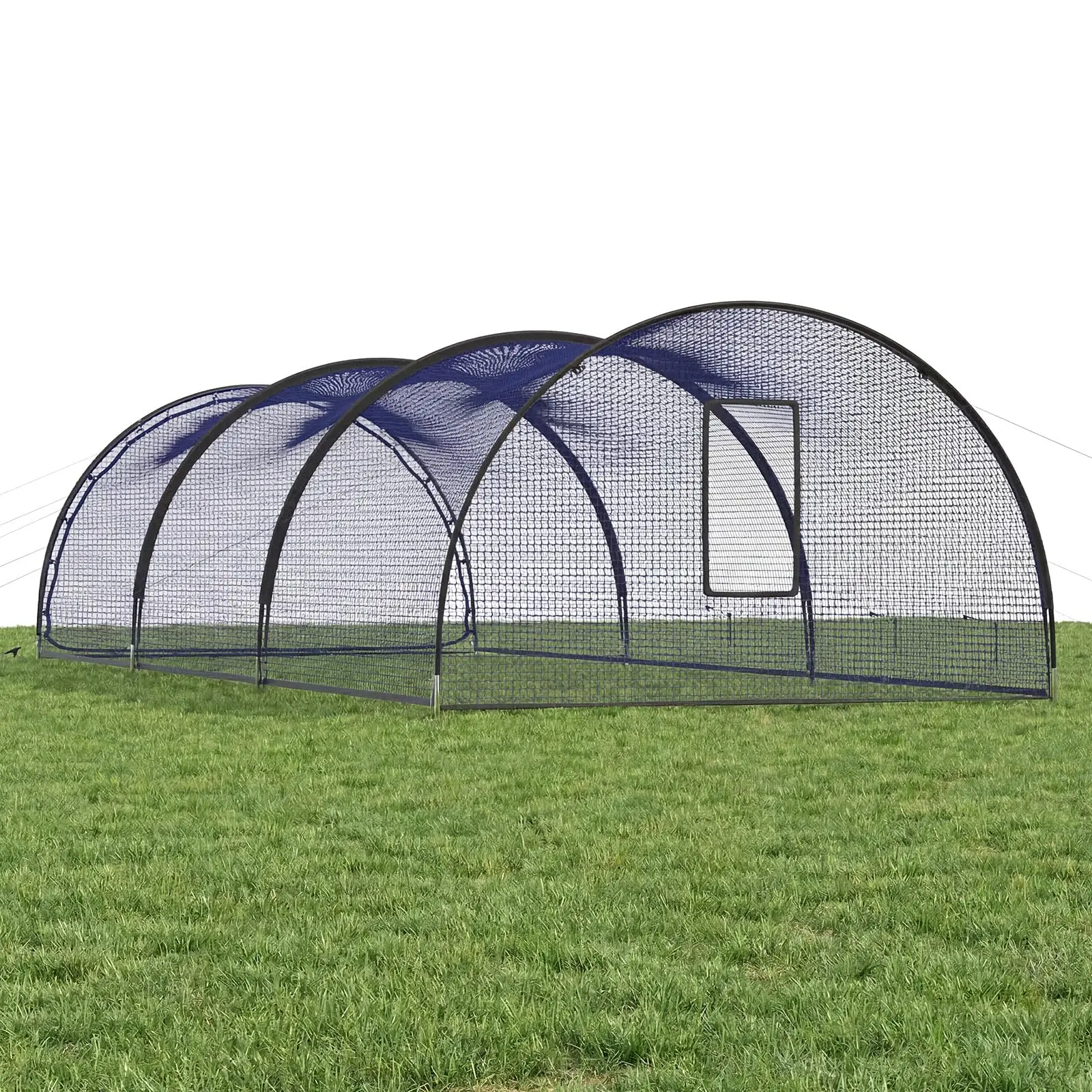 Portable Baseball Batting Cage, 22x12x8FT / 30x12x8FT Enclosed Net for Baseball Softball Practice, Black/White/Blue