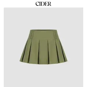 Women's Low-Rise Pleated Solid Mini Skort, Sizes 2-10