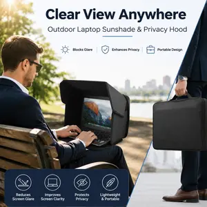 Outdoor Laptop Sunshade, Privacy Cover, Foldable Portable Protection Case, Laptop Sleeve, Computer Sleeve, Essential Accessory for Travel & Work, Hot Selling