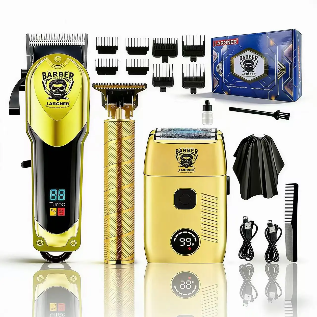 Professional Men's Haircut Kit, High-Power Electric Trimmer, Hair Clipper, Oil Head Carving, Reciprocating Electric Shaver, USB Fast Charge, Portable Storage