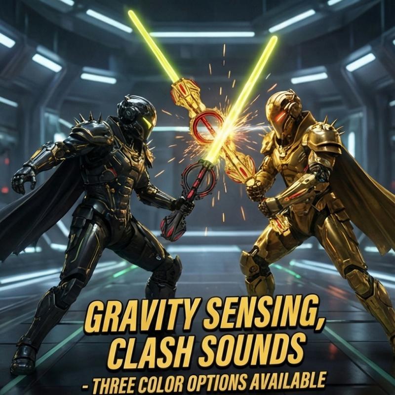 Blazing Hurricane Lightsaber - 2-in-1 Retractable Double-Blade, 24-Color LED Lights & 360 °     Spinning. STEM-Inspired Role-Play Toy, Interactive Open-Ended Fun for Boys & Girls. Cool Laser Sword for Daily/Costume Party!