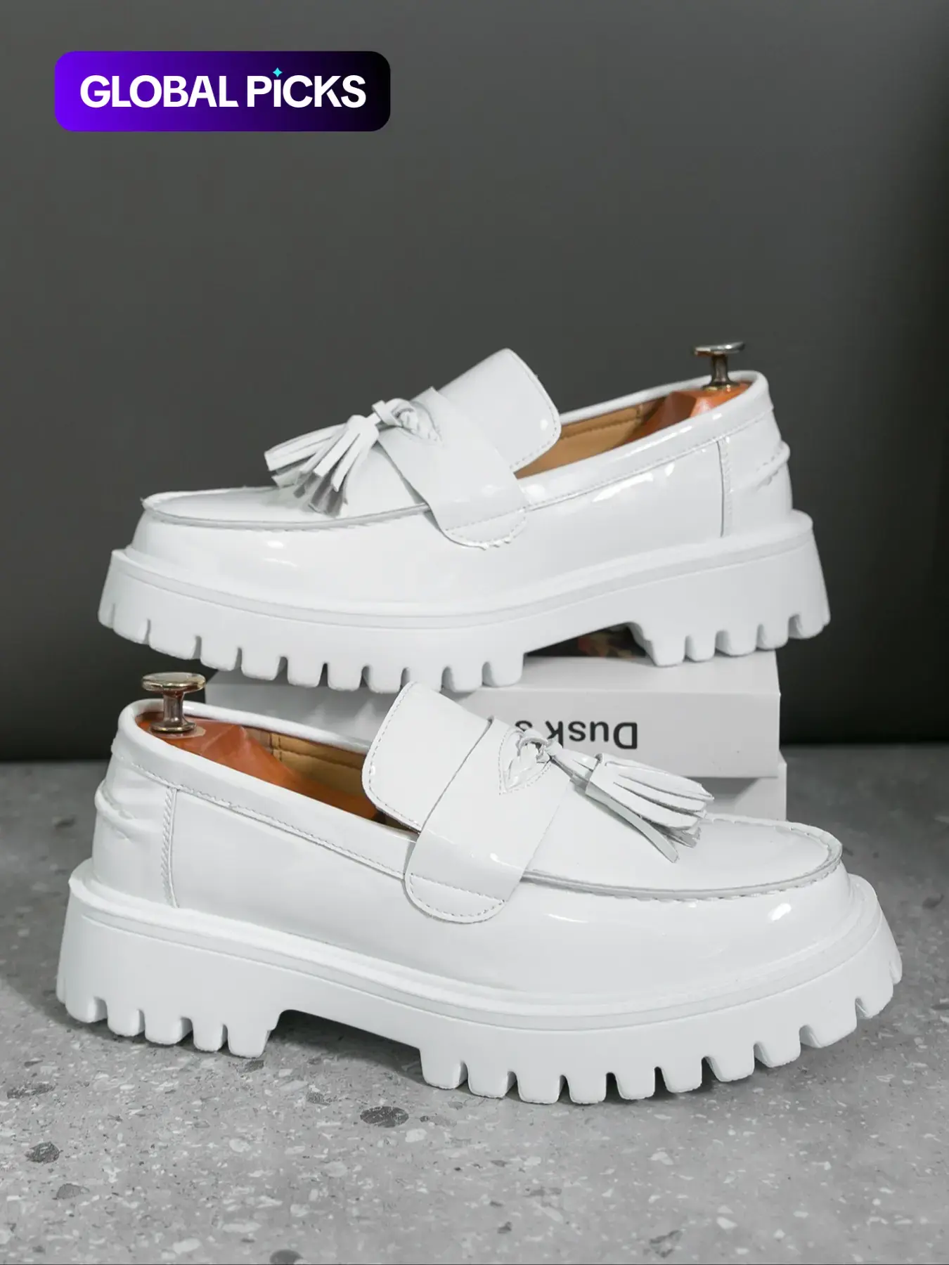 Men's Fashionable Plain Color Platform Slip On Loafers, Casual Comfortable Flatform Fashion Shoes for Daily Wear, Male All-match Round Toe Shoes for Daily Wear, Boy
