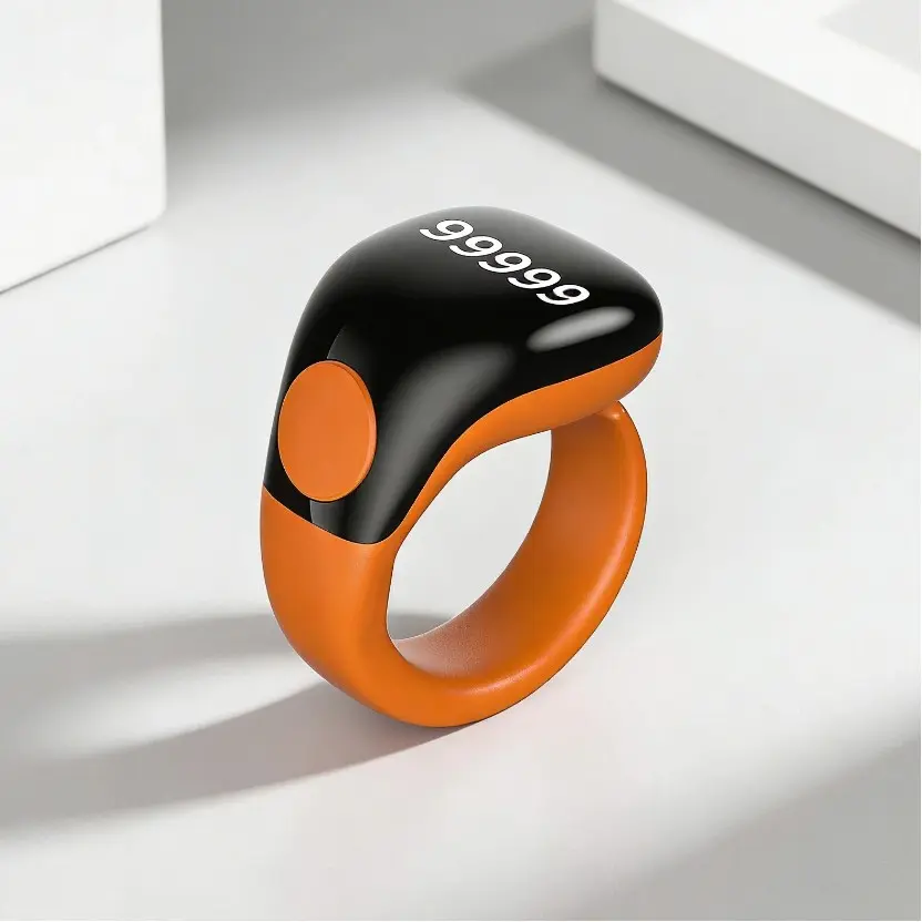 Smart Zikr Ring with APP Tracking and Vibration Alerts, 5-Digit Display, Adjustable Sizes, Waterproof Electronic Tasbih Counter, Muslim Gift