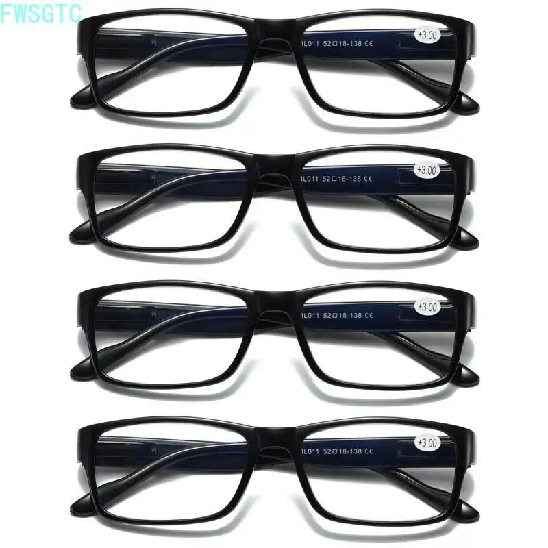 4 Pack Ultra Light Square Eyeglass Frames Portable Empty Optical Eyewear Frames No Lenses Fashion Decor Accessory summervibes
