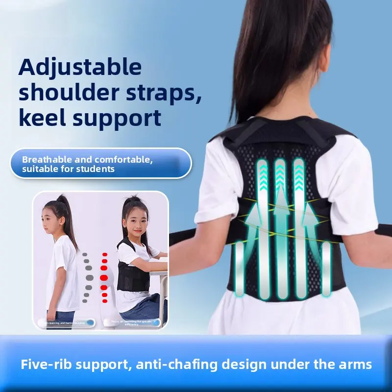 Children's anti-hump posture strap back aligners Adolescent scoliosis strap Student correction strap Open shoulder