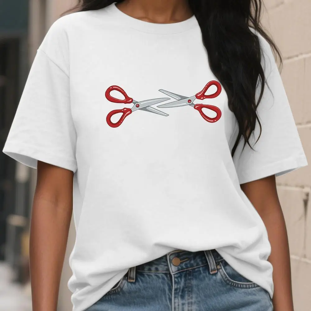 Lesbian "Scissors" Graphic T-Shirt | Lesbian Gift | Pride Month Tee | LGBTQ Aesthetic | Y2K Queer Print | Lesbian Crop Top Womenswear