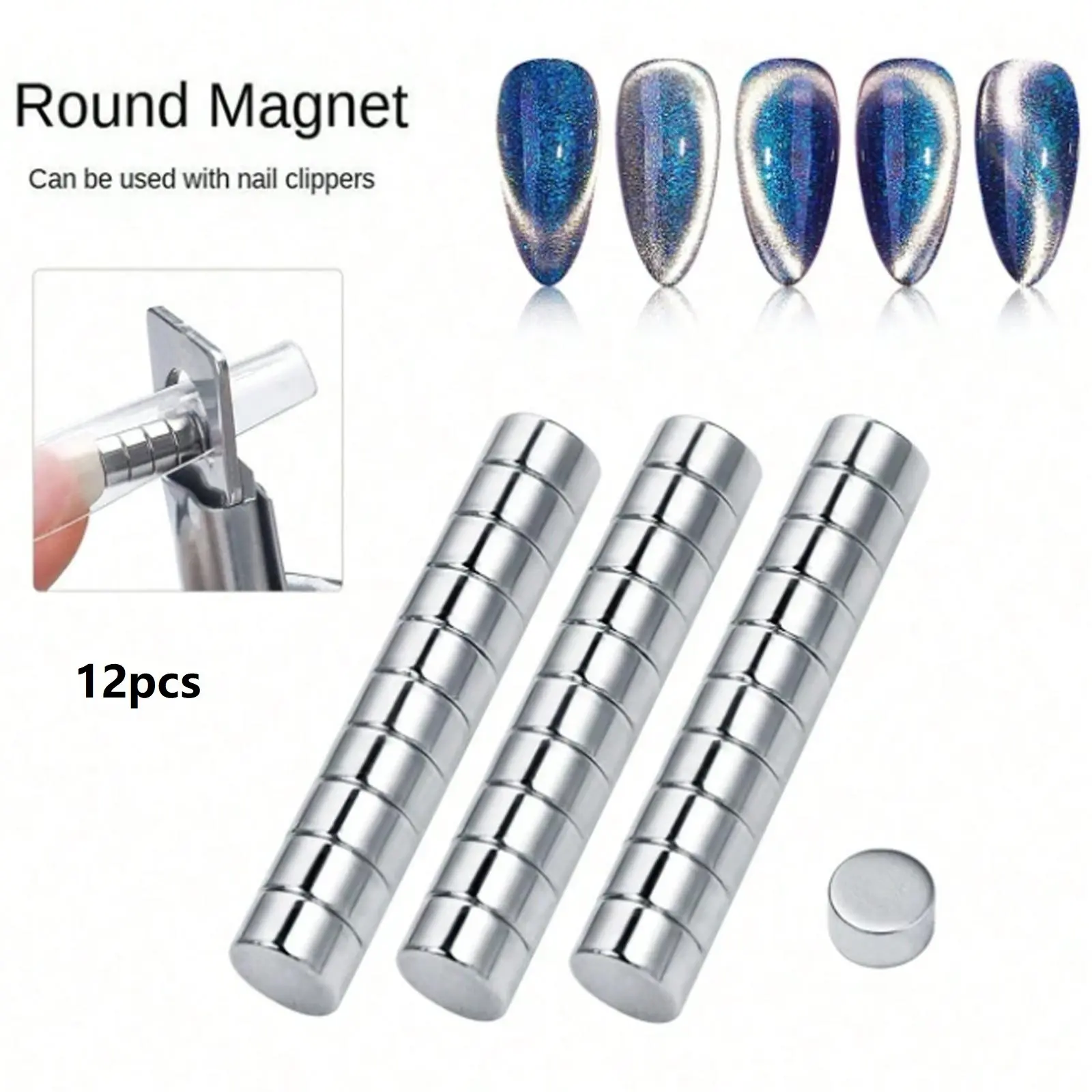 48/12pcs Small Magnets, Round Mini Magnet Magnetic Item Multi-Use for Nail Clippers, Refrigerator, Miniatures, Hobbies, Crafts and Science, Tiny Size：5mm x 4mm(DxH)