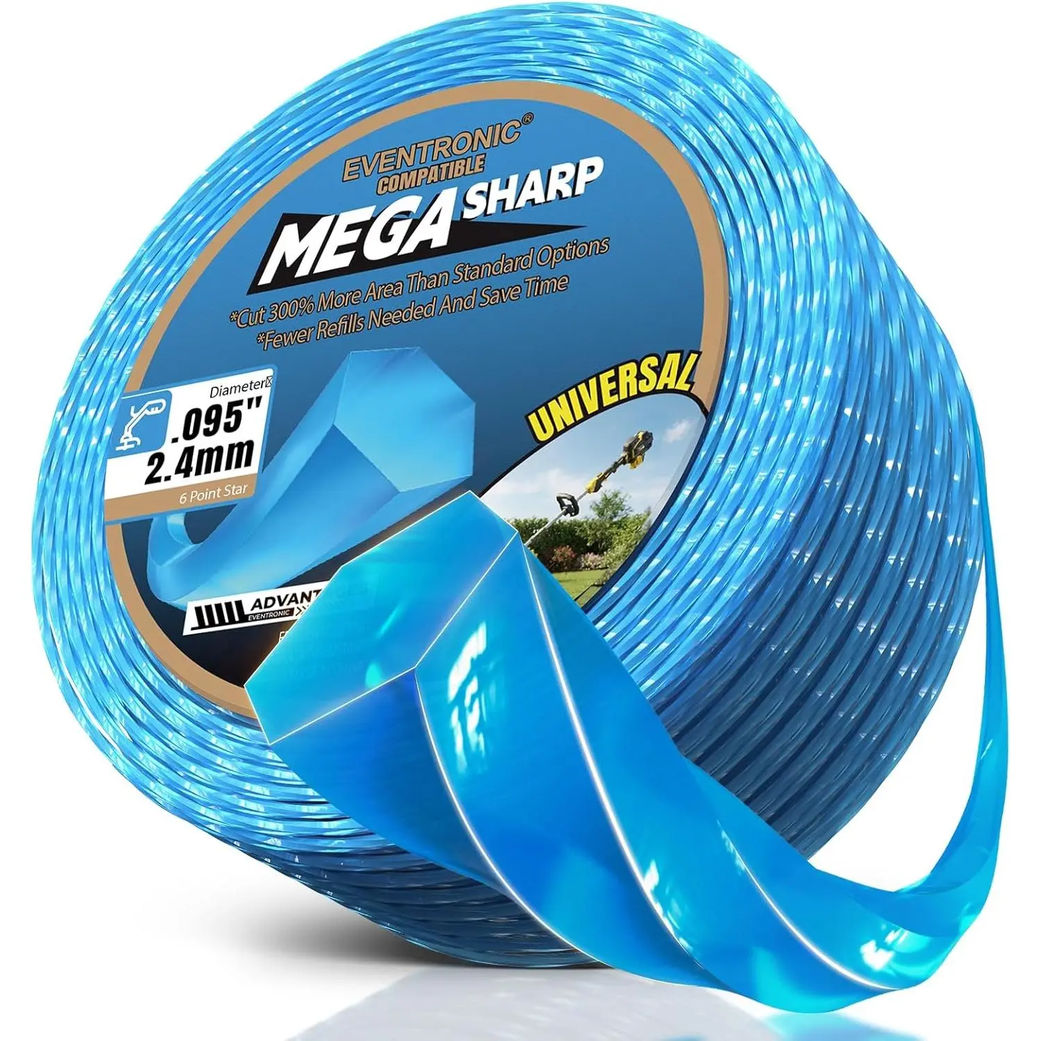 095 Trimmer Line 150FT Hexagonal Weed Eater String | Heavy Duty Weed Trimmer Line, Universal Replacement String for Cordless Gas Trimmers, Professional High Efficiency Cutting