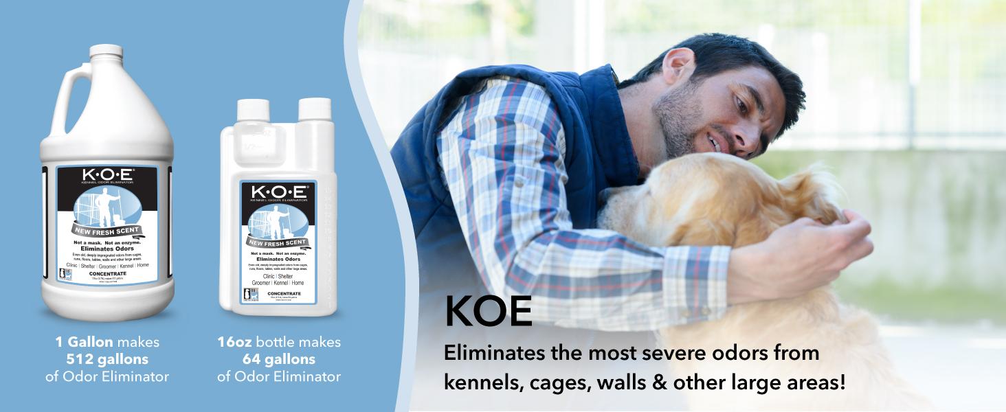 Odorcide K.O.E Kennel Odor Eliminator Concentrate – For Cages, Runs & More – For Home & Kennel w/Safe, Non-Enzymatic Formula (Fresh Scent, 16 oz) Odorcide K.O.E Kennel Odor Eliminator Concentrate – For Cages, Runs & More – For Home & Kennel w/Safe, Non-Enzymatic Formula (Fresh Scent, 16 oz)