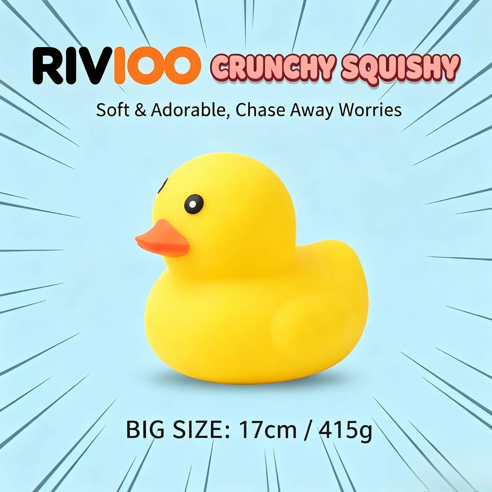 RIVIOO 15CM Duck Squeezable Stress Relief Toy