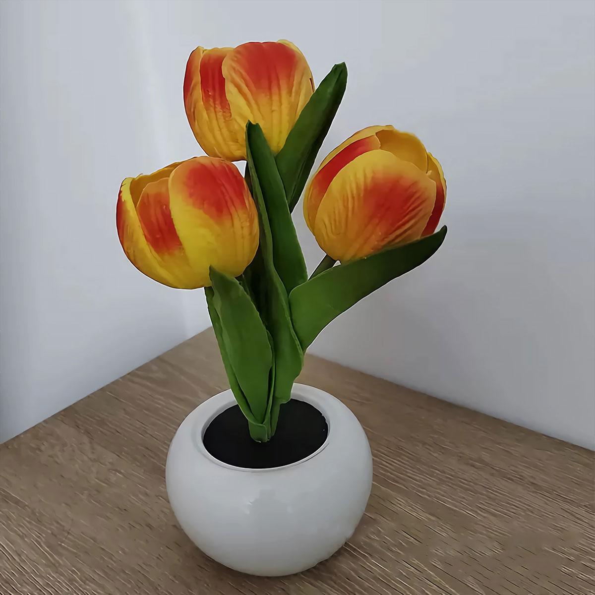 Tulip LED Night Light with Vase, Color Changing Flower Lamp, Aesthetic Room Decor for Bedroom & Living Room, Cozy Mood Lighting, Romantic Gift for Girlfriend, Wife, Women – Birthday, Valentine’s Day, Christmas