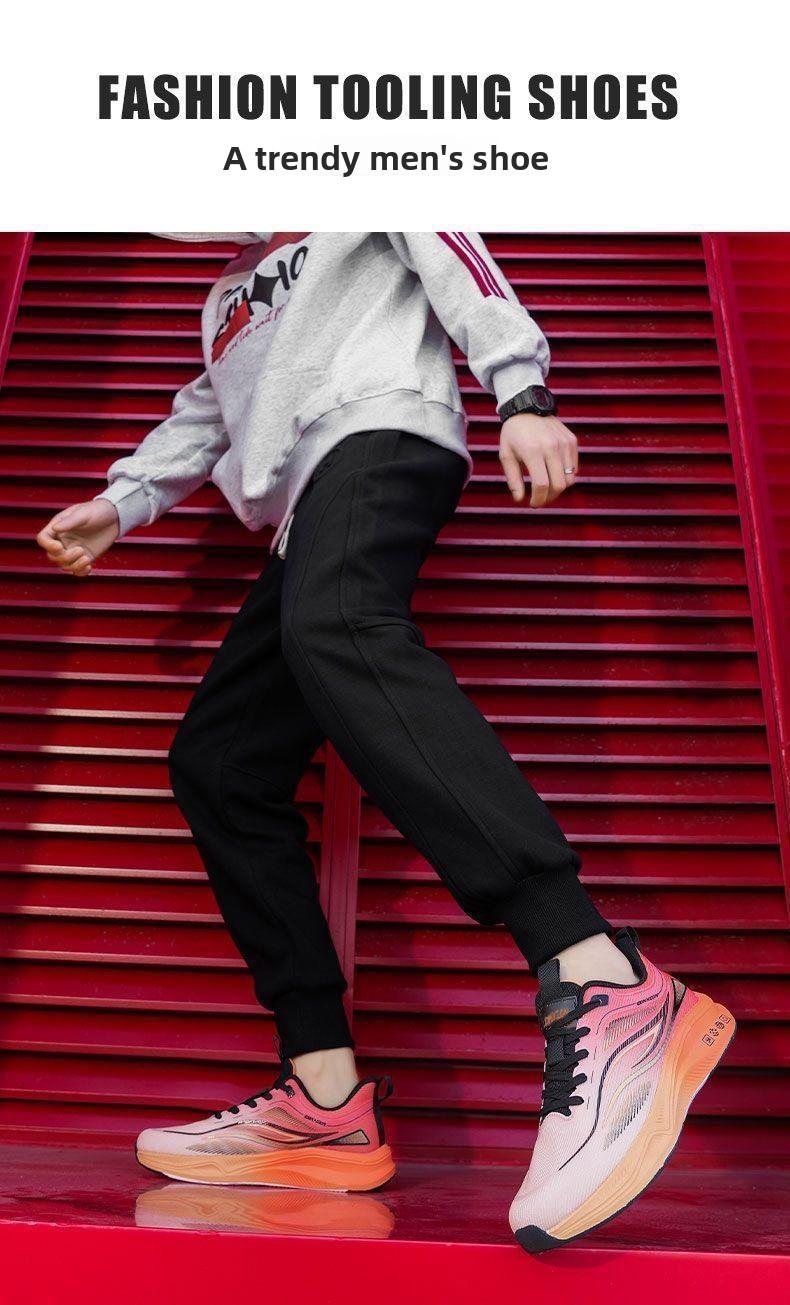 Plus-size men's shoes 2026 new model breathable casual student shoes fashionable versatile sports shoes shock-absorbing outdoor running shoes