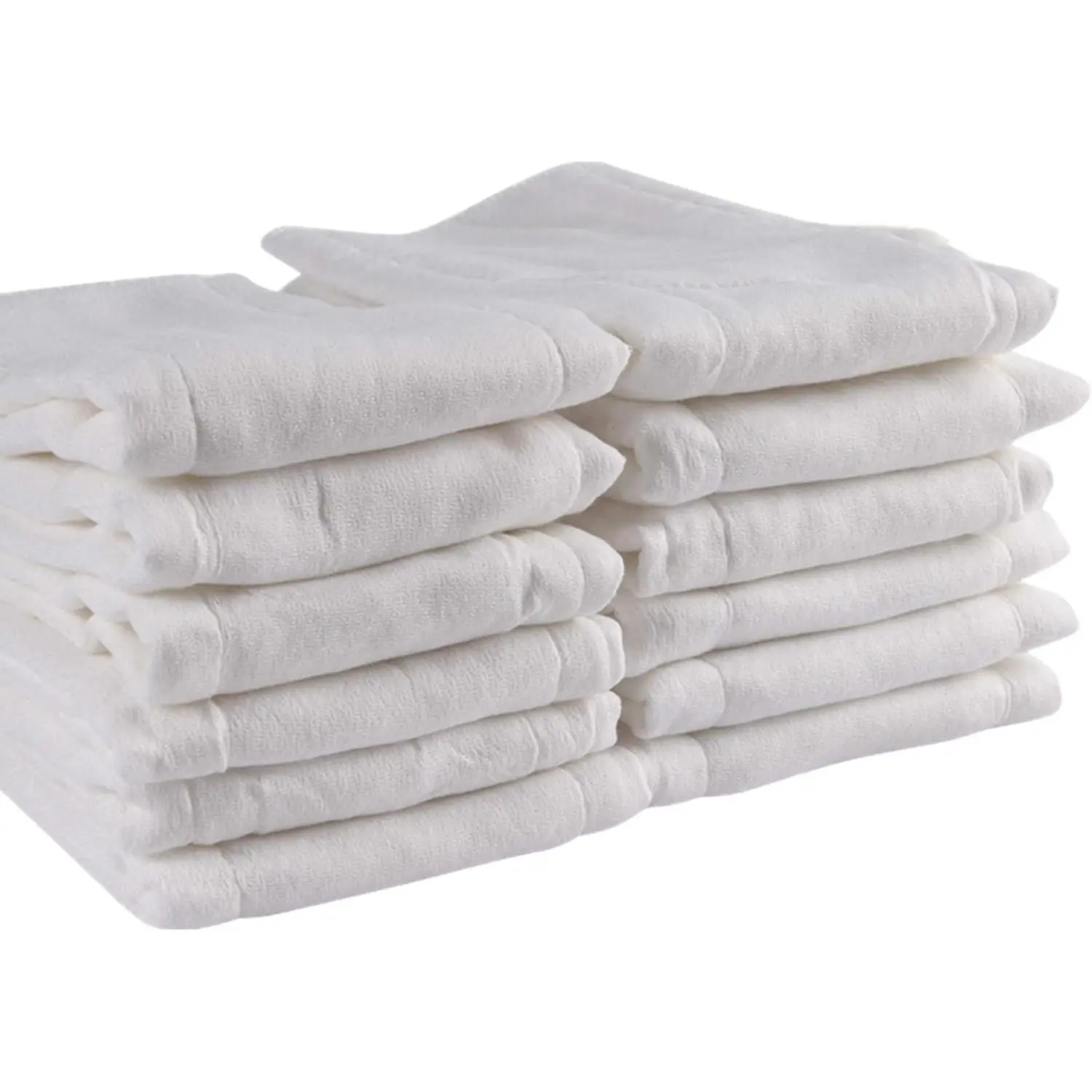 Prefold Cloth Diapers, 3 Ply Baby Washable Cotton Diaper Covers for Babies to Toddlers, Multi-Use (10-35 lbs), Pack of 12
