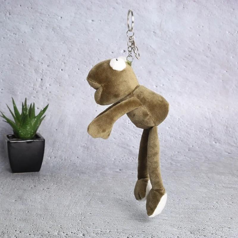 Long Legged Frog Backpack Pendant Soft Stuffed Ugly Cute Doll Keychain Funny Cartoon Creative Design Keychain Key Ring