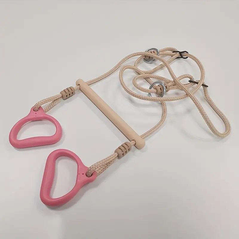 Adjustable Gymnastics Rings Swing, Indoor & Outdoor Garden Fitness Equipment, Ideal for Grip Strength Training, Easy to Install Home Workout Gear with Adjustable Ropes & Swing Set