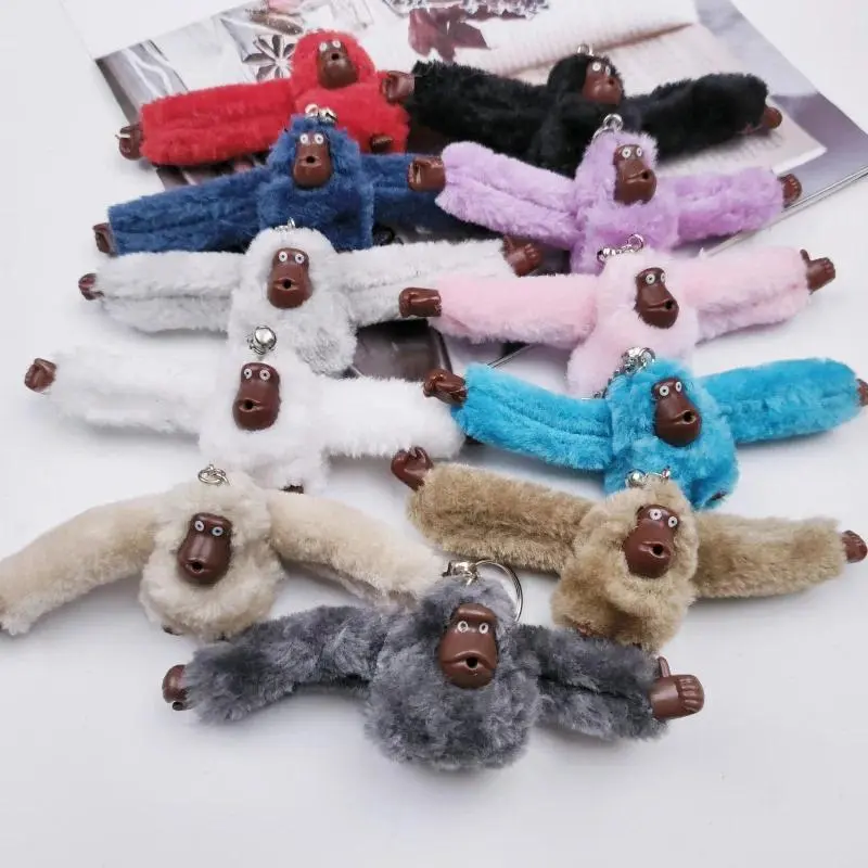 2026 Plush long arm monkey keychain gorilla backpack pendant animal bag pendant keychain decoration birthday gift