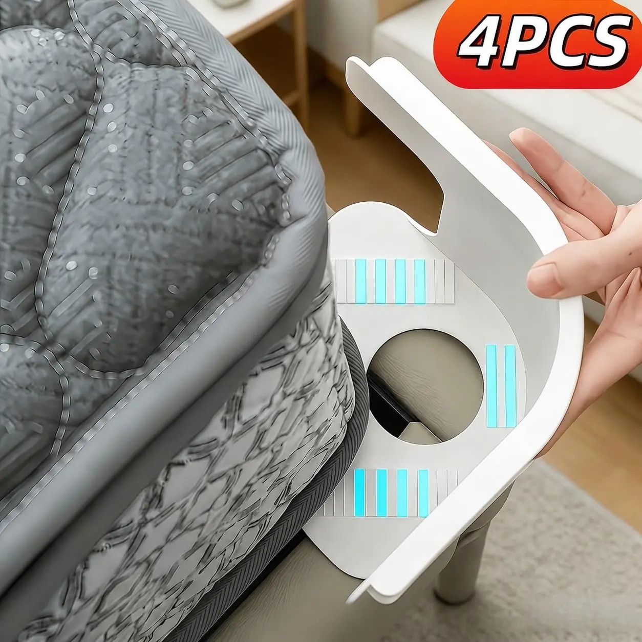 4pcs New Durable Bed Sheet Holders, Multi-Functional Invisible Bed Sheet Clips, Non-Slip Safety Bed Sheet Straps, Easy Installation