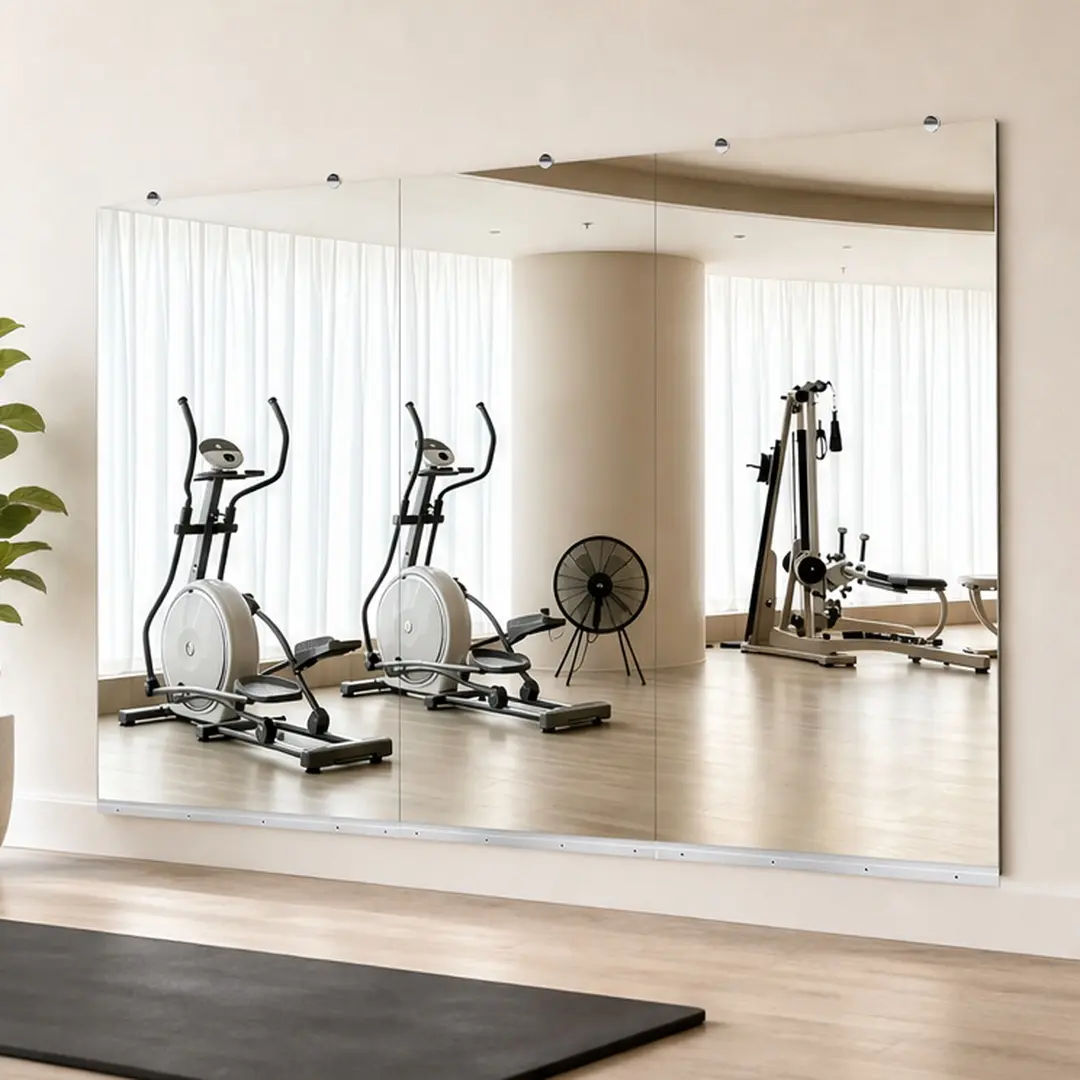 ARCH 3-Pack 24x48 in Frameless HD Silver Rectangle Glass Wall-Mounted Gym Mirror Set, Modern Home Decor, Shatterproof Safety Mirror, Easy Z-Bar Bracket Installation for Home Gym, Dressing Room