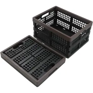 2-Pack Plastic Collapsible Storage Crate, 15 L Folding Storage Crate
