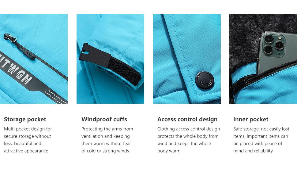 Men's Ski Jacket Winter Warm Snow Coat Waterproof Windbreaker Hooded Work Outerwear Snowboarding Jackets season business banquet party raincoat