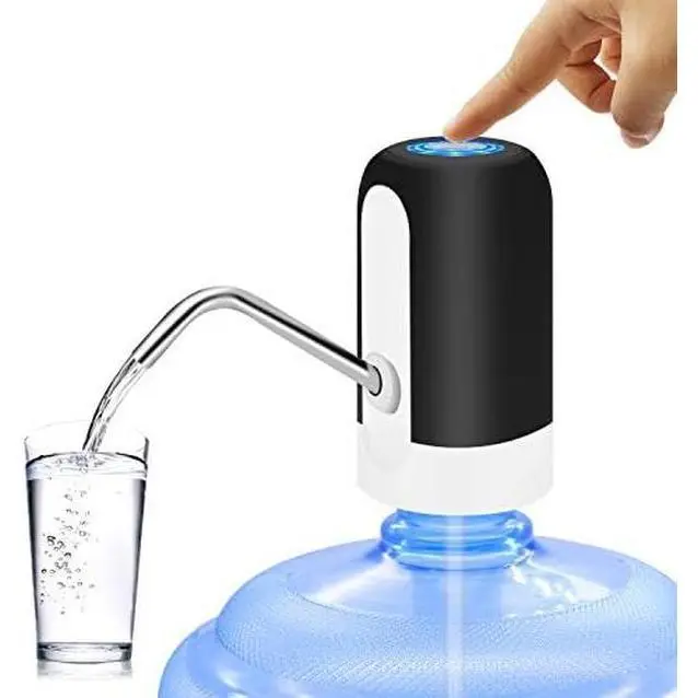 Automatic Water Dispenser for 11.3L (5 Gal) Bottle - Rechargeable 1200mAh Battery, BPA-Free, Food-Grade Silicone Hose, 304 Steel Spout, 30-40 Days Runtime, 1-Switch Operation, 4W Strong Pump, ABS, Camping Gear for Outdoor Camping, Kitchen