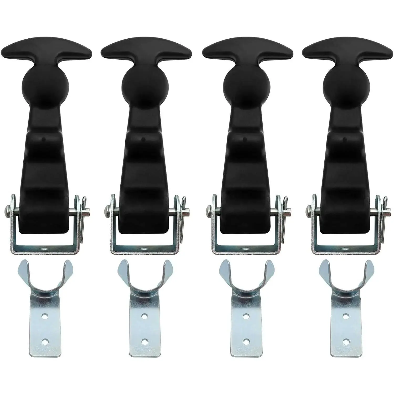 4-Pack Heavy-Duty Rubber Latches, Shockproof, Corrosion-Resistant & Easy to Install, Fit for RV Battery Boxes, Toolboxes, Tool Sheds, Utility Sheds & Pet Houses